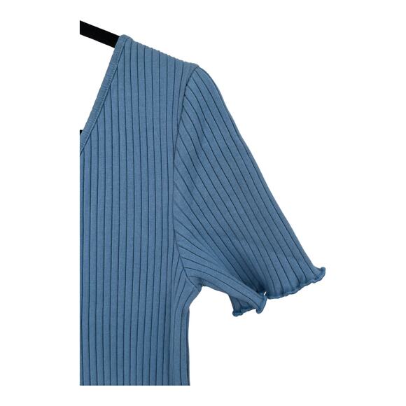 Rails Rania Rib One shoulder short sleeve blue Small S - Picture 3 of 5